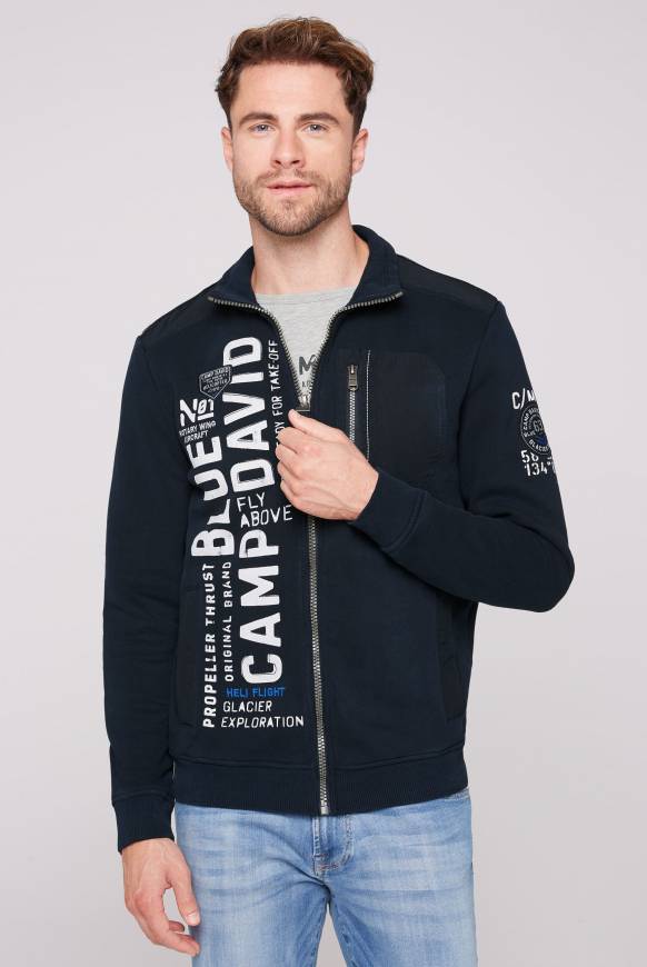 Soccx Sweatjacke mit tonigen Ripstop-Details blue navy