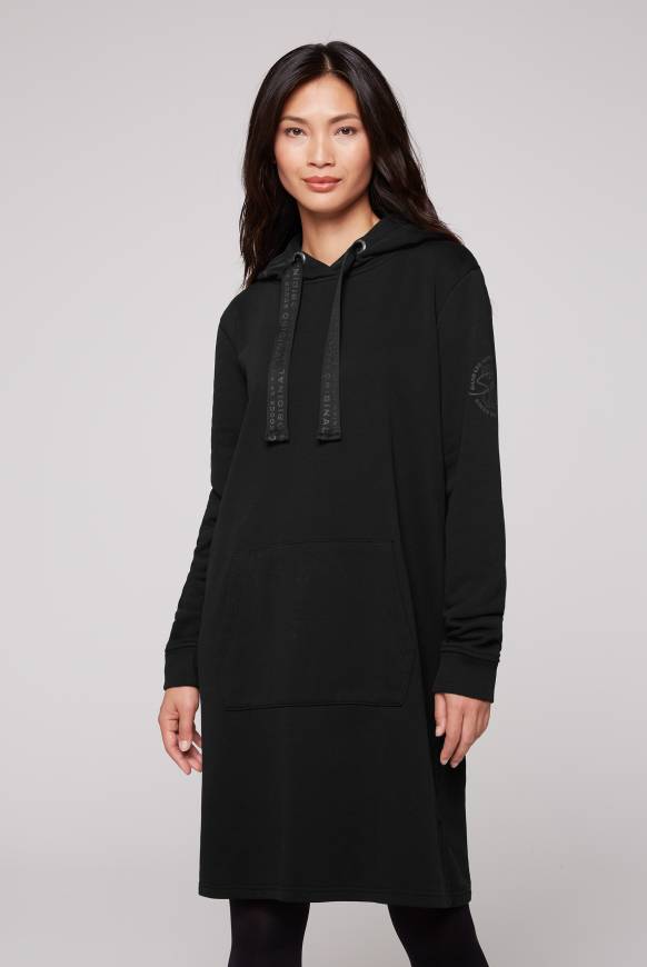 Soccx Sweatkleid mit Kapuze und Glossy Prints black