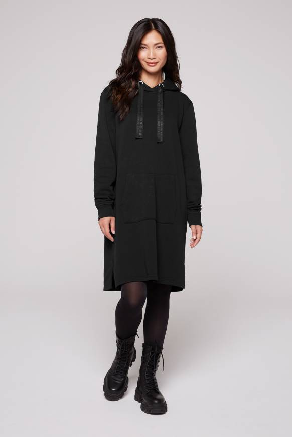Soccx Sweatkleid Mit Kapuze Und Glossy Prints Black