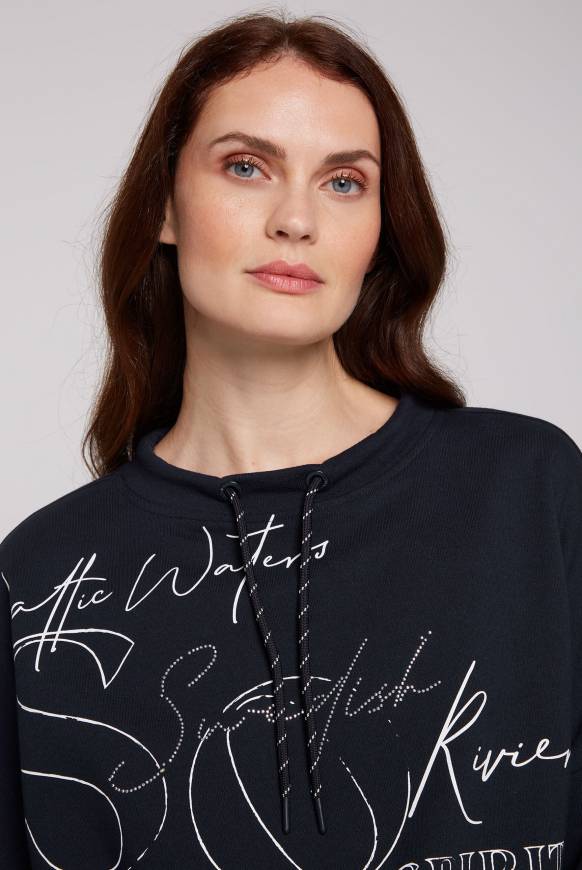 Soccx Sweatshirt Mit 3/4-Ärmeln Und Artwork Blue Navy