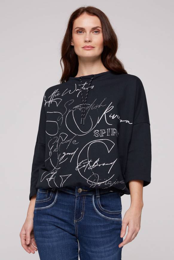 Soccx Sweatshirt mit 3/4-Ärmeln und Artwork blue navy