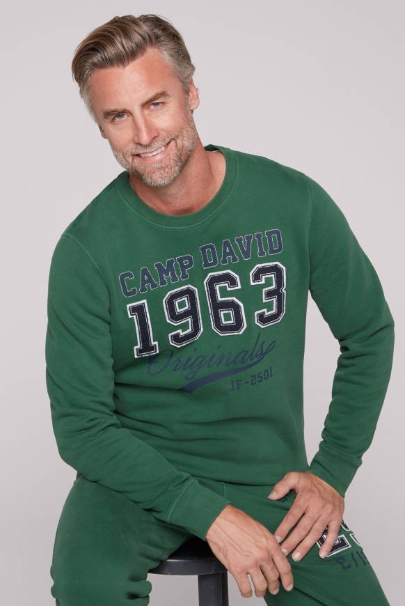 Soccx Sweatshirt mit Artwork im Retro-Style raw green