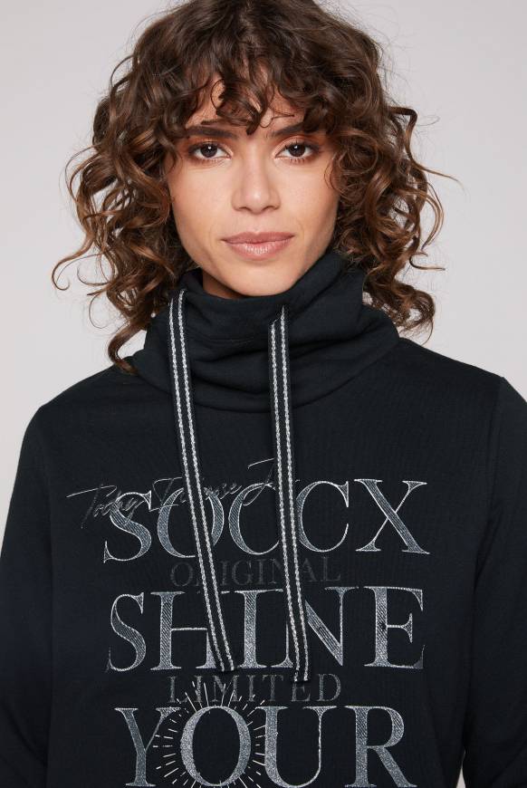Soccx Sweatshirt Mit Hohem Kragen Und Artwork Black M