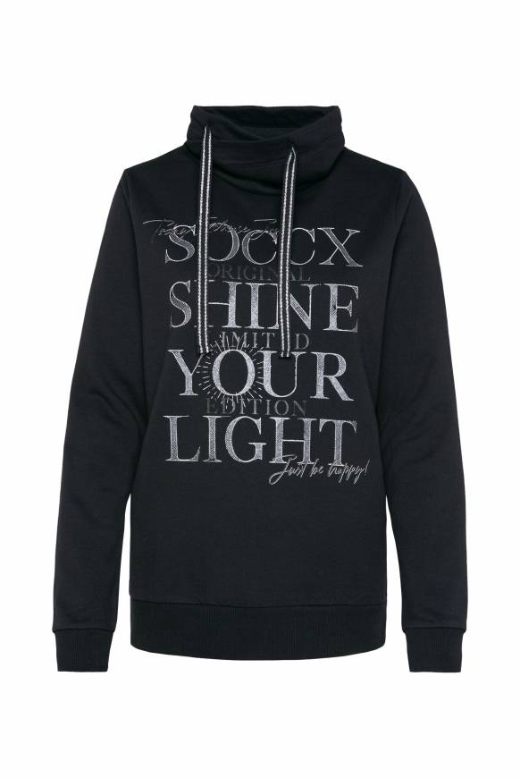 Soccx Sweatshirt Mit Hohem Kragen Und Artwork Black M