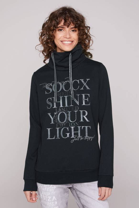 Soccx Sweatshirt mit hohem Kragen und Artwork black M