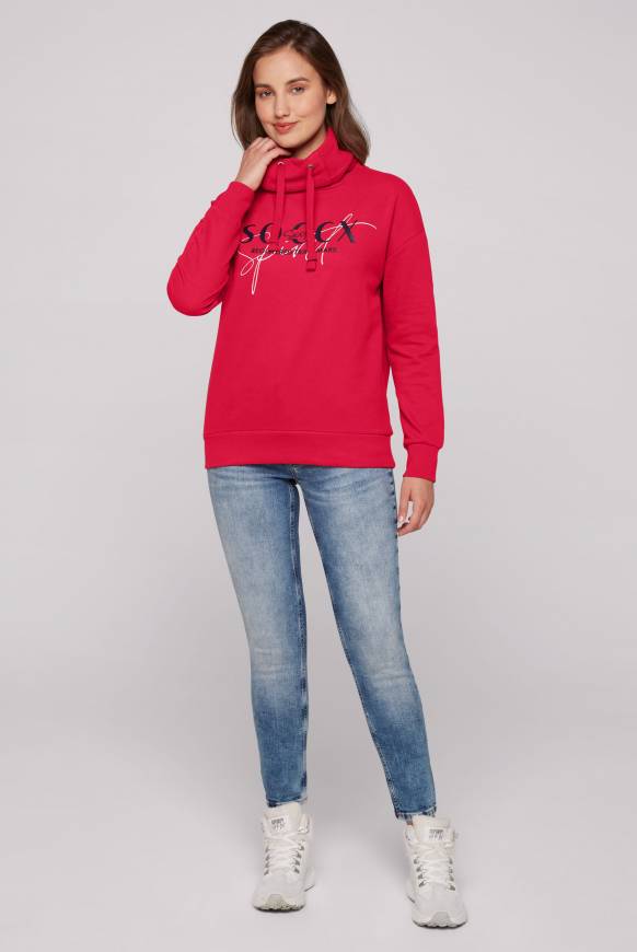 Soccx Sweatshirt Mit Hohem Kragen Und Logo Print Clear Red