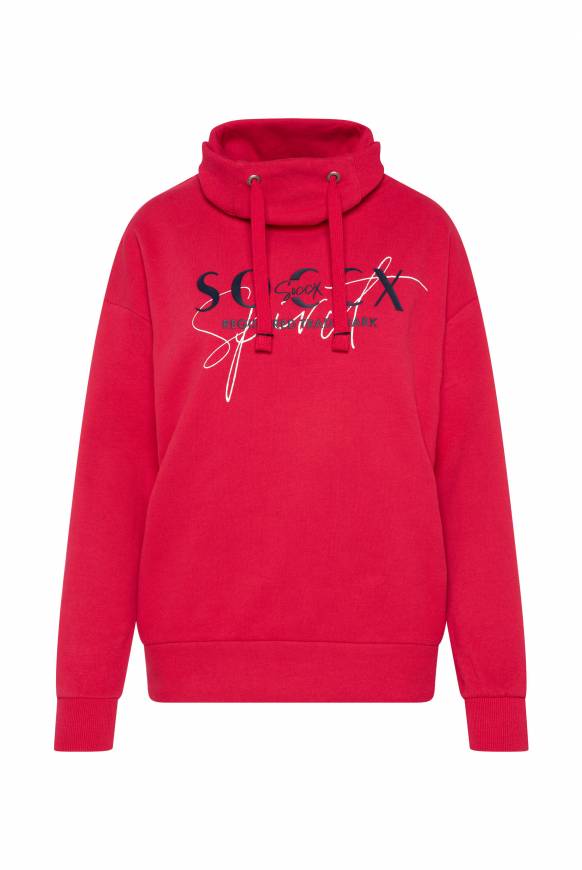 Soccx Sweatshirt Mit Hohem Kragen Und Logo Print Clear Red