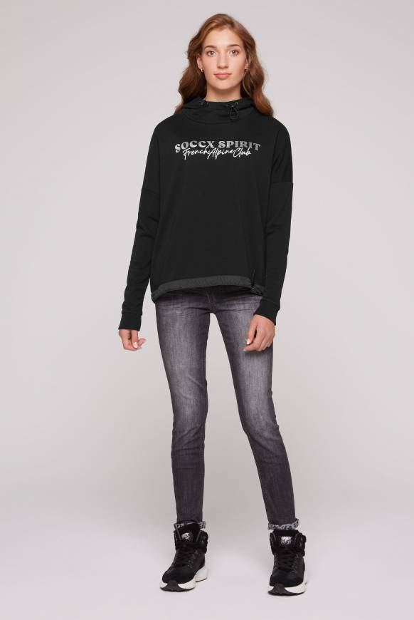 Soccx Sweatshirt Mit Kapuze Und Print Artwork Black
