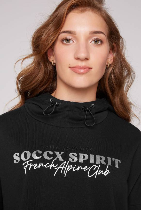 Soccx Sweatshirt Mit Kapuze Und Print Artwork Black