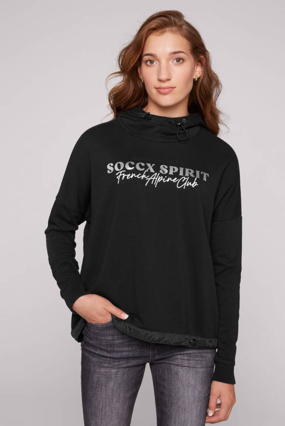 Soccx Sweatshirt mit Kapuze und Print Artwork black