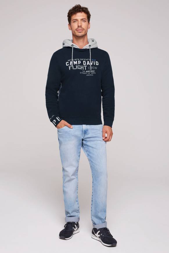 Soccx Sweatshirt Mit Kontrastkapuze Und Logo-Stickereien Blue Navy