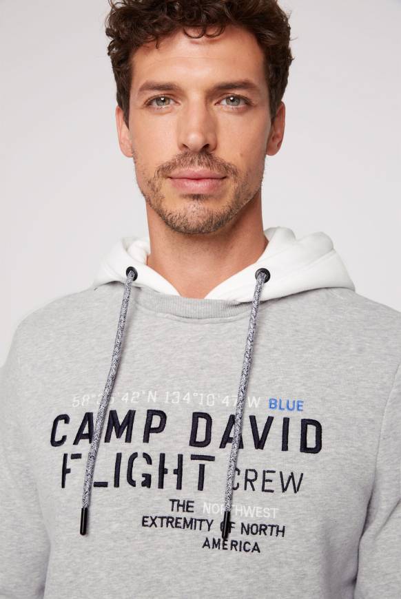 Soccx Sweatshirt Mit Kontrastkapuze Und Logo-Stickereien Granite Melange