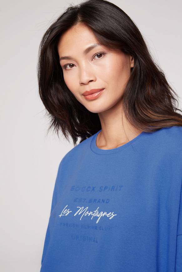 Soccx Sweatshirt Mit Tonigen Rubber Prints Vividblue