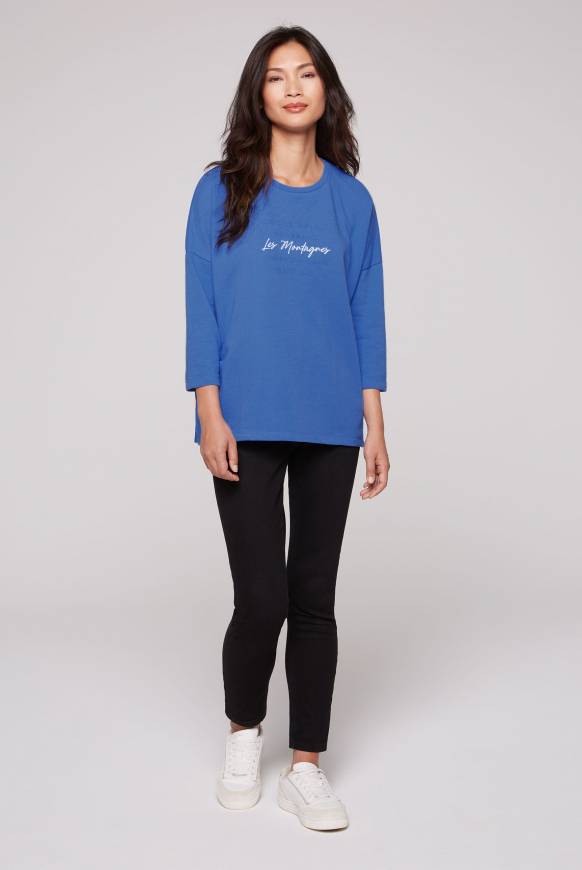 Soccx Sweatshirt Mit Tonigen Rubber Prints Vividblue