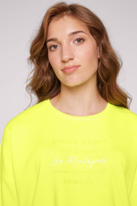 Soccx Sweatshirt Mit Tonigen Rubber Prints Yellow Lime