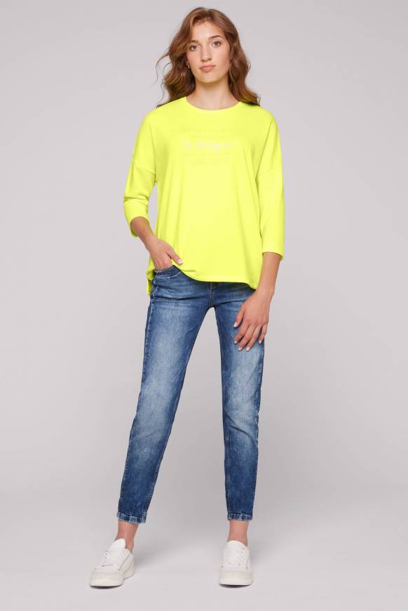 Soccx Sweatshirt Mit Tonigen Rubber Prints Yellow Lime