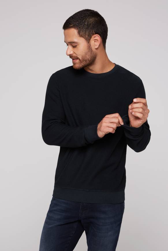 Soccx Sweatshirt Reversed Mit Patch-Print Blue Navy