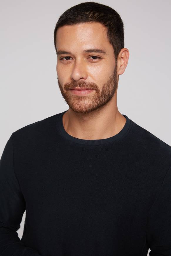 Soccx Sweatshirt Reversed Mit Patch-Print Blue Navy