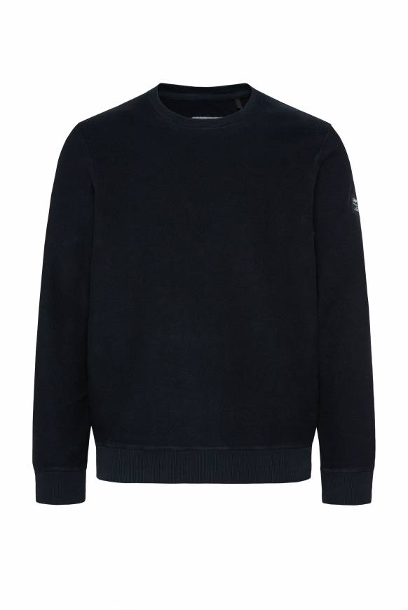 Soccx Sweatshirt Reversed Mit Patch-Print Blue Navy