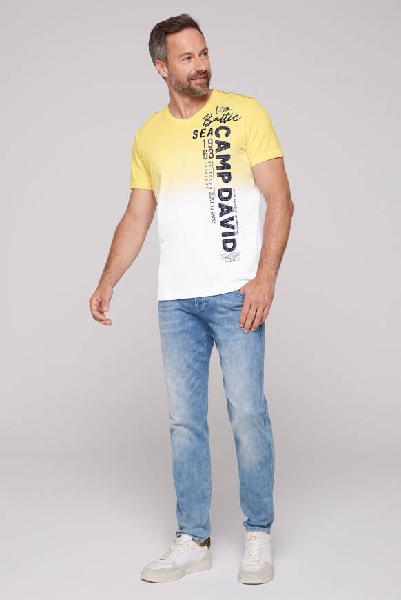 Soccx T-Shirt Dip Dye Mit Senkrechtem Logo Artwork Light Lime