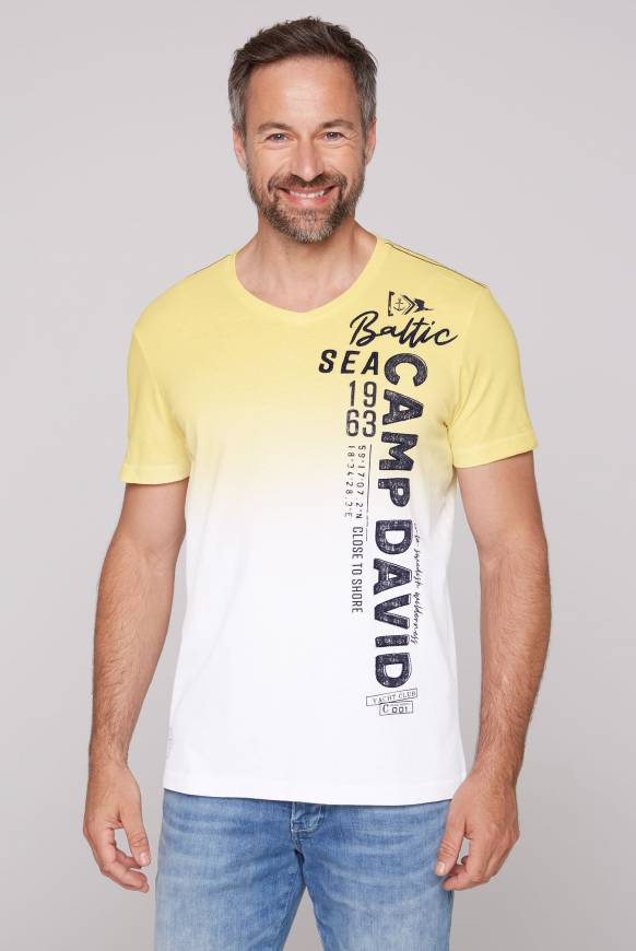 Soccx T-Shirt Dip Dye mit senkrechtem Logo Artwork light lime