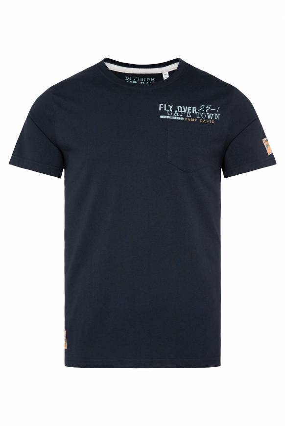 Soccx T-Shirt Mit Brusttasche Und Rücken-Artwork Blue Navy