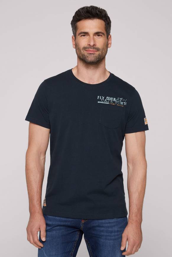 Soccx T-Shirt mit Brusttasche und Rücken-Artwork blue navy