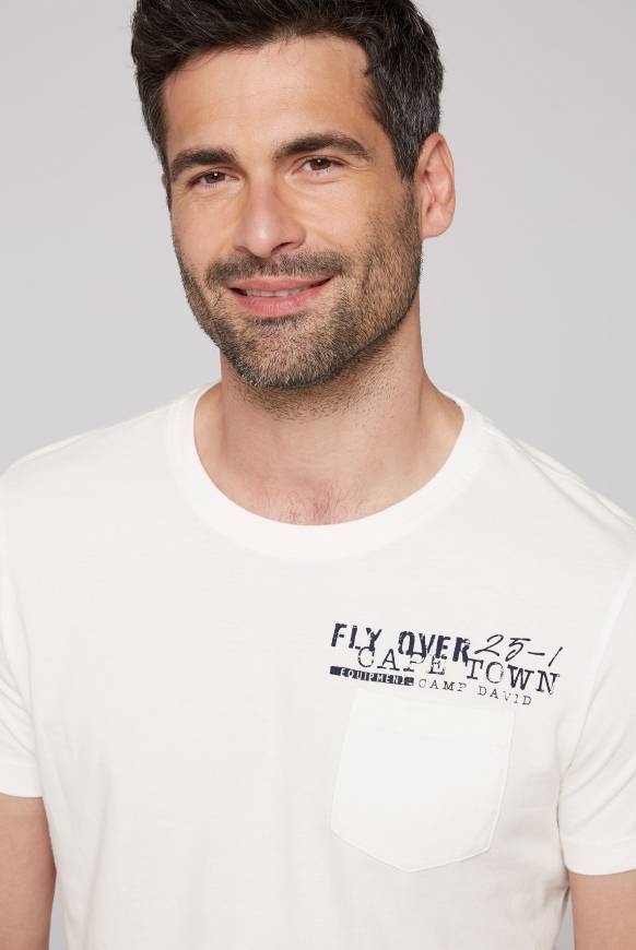 Soccx T-Shirt Mit Brusttasche Und Rücken-Artwork Ivory