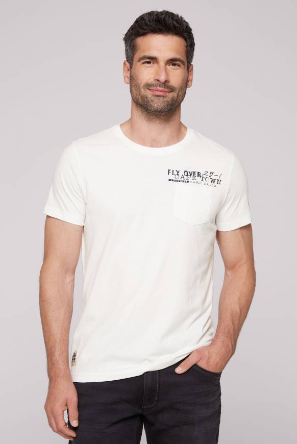 Soccx T-Shirt mit Brusttasche und Rücken-Artwork ivory