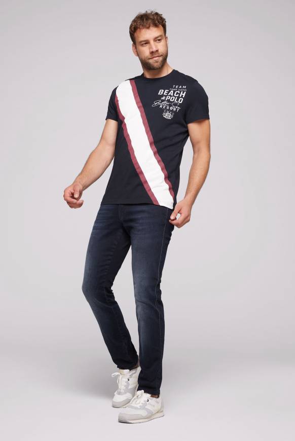 Soccx T-Shirt Mit Color-Blocking Und Artwork Blue Navy