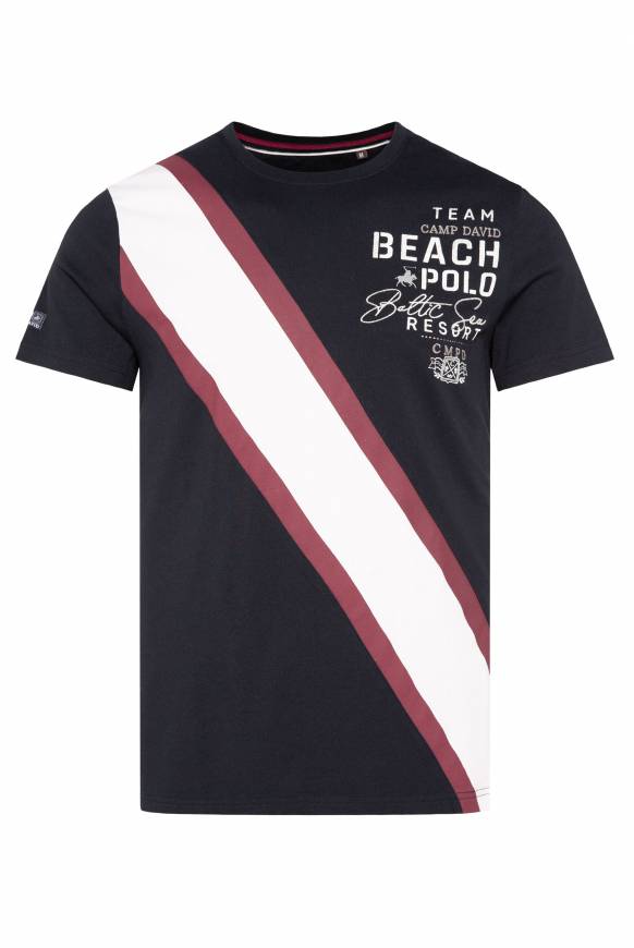 Soccx T-Shirt Mit Color-Blocking Und Artwork Blue Navy