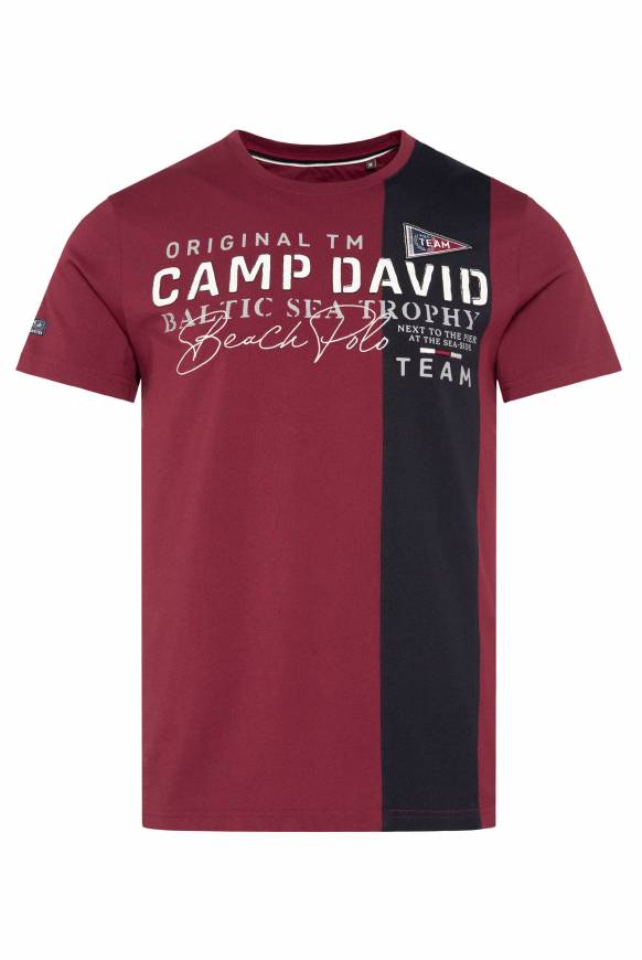 Soccx T-Shirt Mit Color-Blocking Und Artwork Burgundy