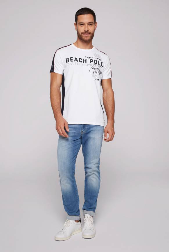 Soccx T-Shirt Mit Color-Blocking Und Artwork Opticwhite