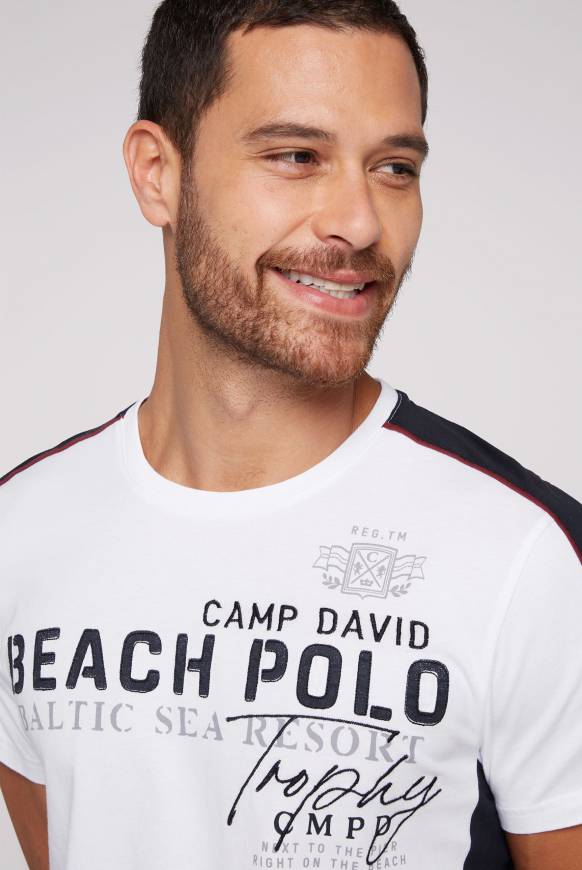 Soccx T-Shirt Mit Color-Blocking Und Artwork Opticwhite