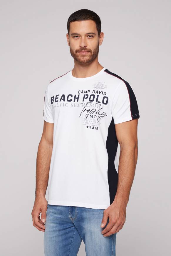 Soccx T-Shirt mit Color-Blocking und Artwork opticwhite