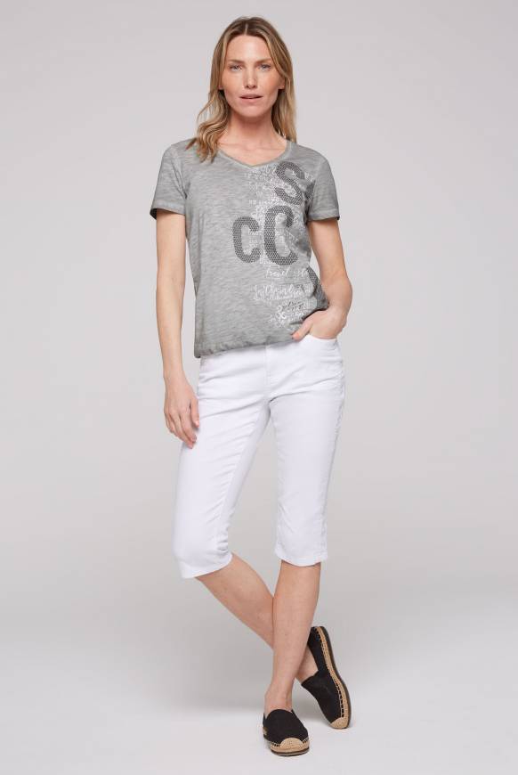 Soccx T-Shirt Mit Logo Print Und Elastiksaum Shadow S