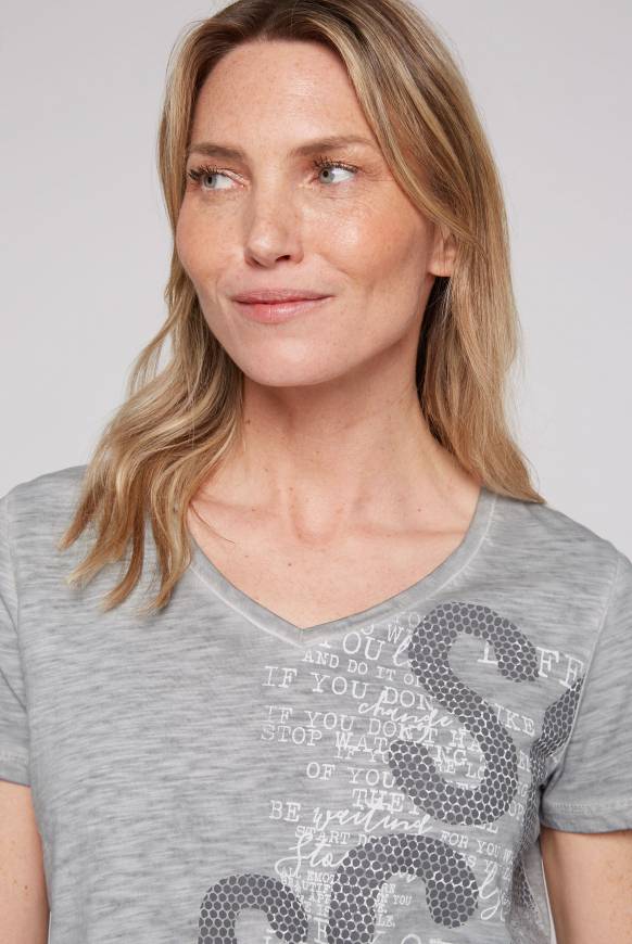 Soccx T-Shirt Mit Logo Print Und Elastiksaum Shadow S