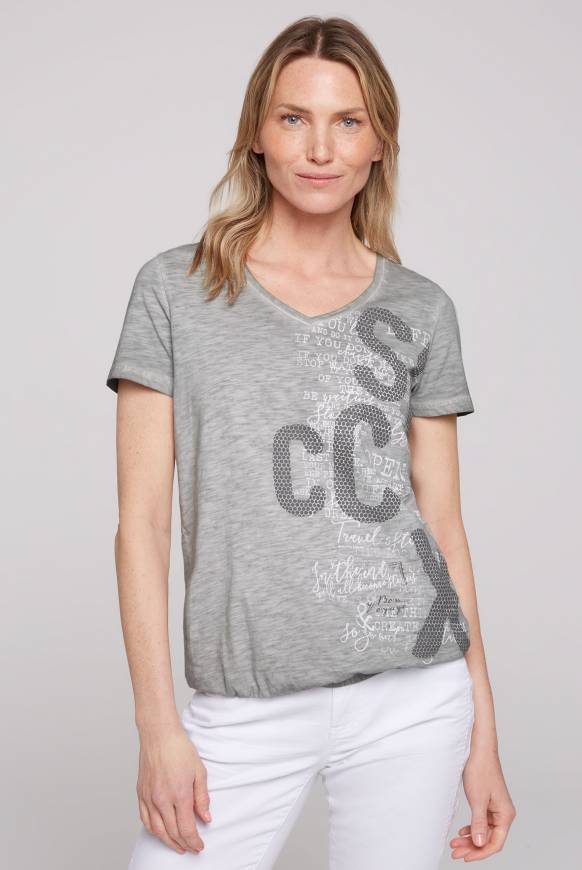 Soccx T-Shirt mit Logo Print und Elastiksaum shadow S