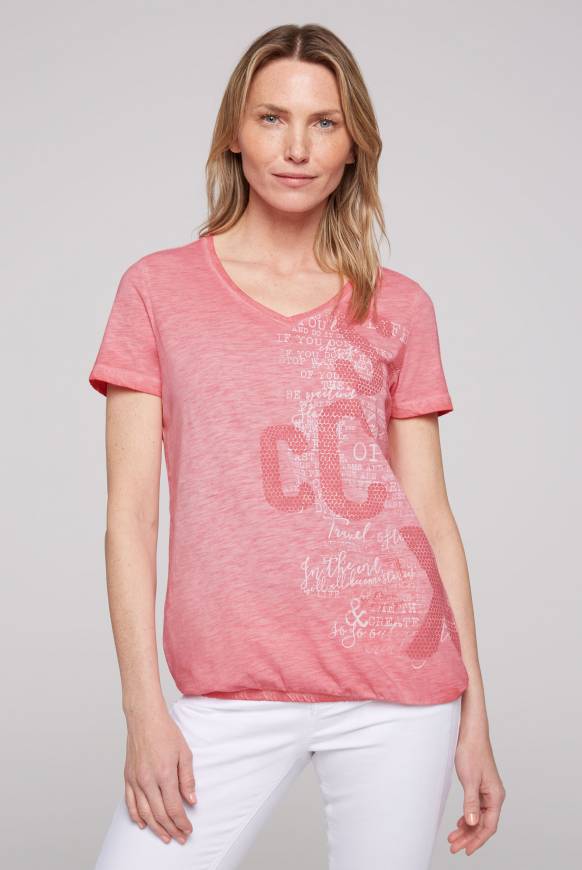 Soccx T-Shirt mit Logo Print und Elastiksaum sunrise S