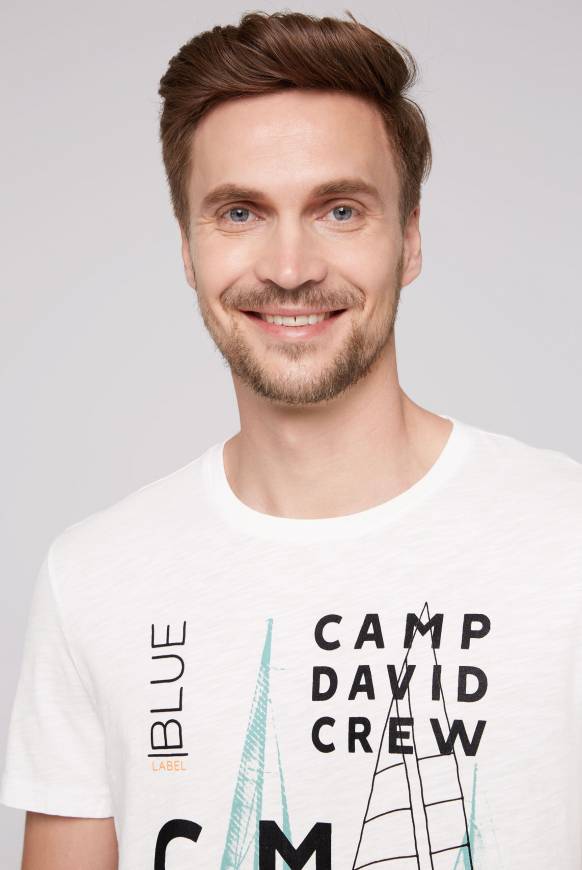 Soccx T-Shirt Mit Photoprint Und Rubber-Details Ivory