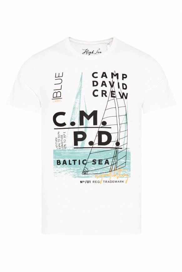 Soccx T-Shirt Mit Photoprint Und Rubber-Details Ivory