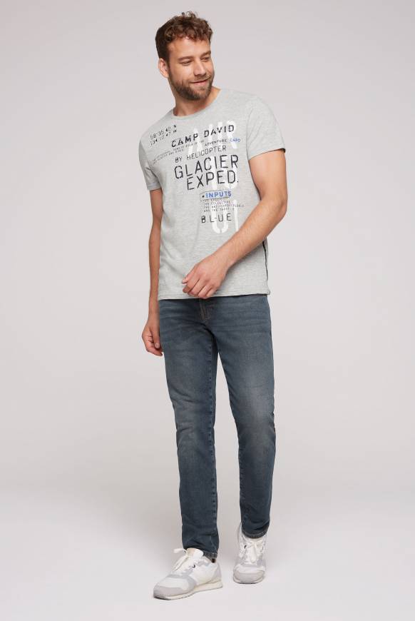 Soccx T-Shirt Mit Print Im Used Look Granite Melange