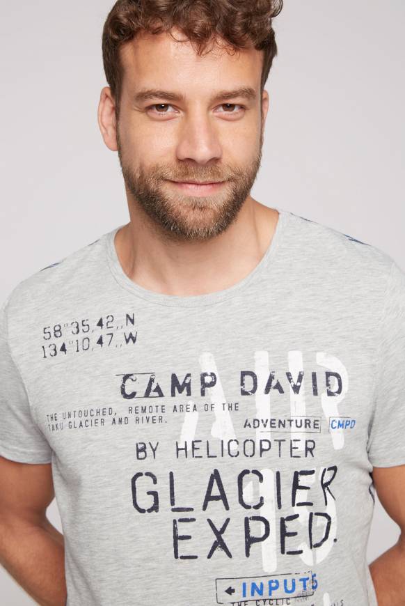 Soccx T-Shirt Mit Print Im Used Look Granite Melange