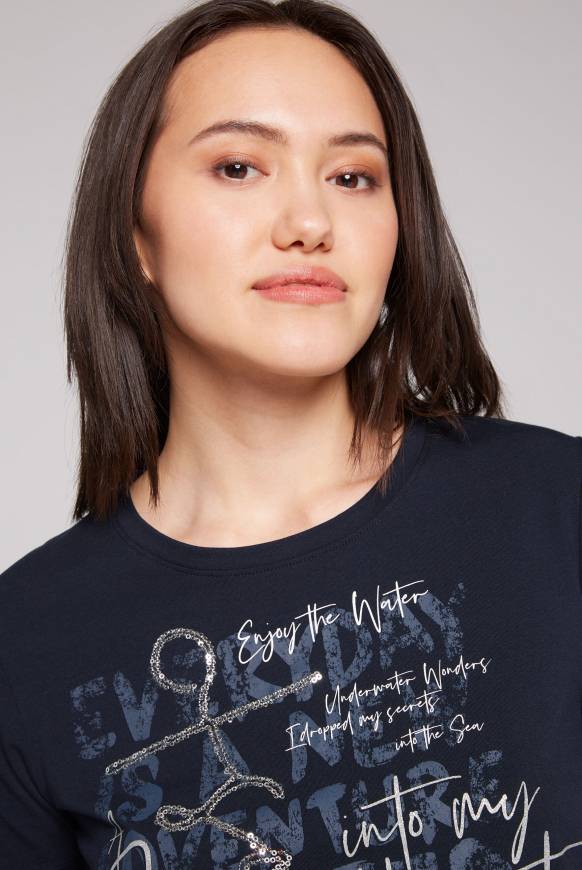 Soccx T-Shirt Mit Print Und Pailletten-Artwork Deep Sea S