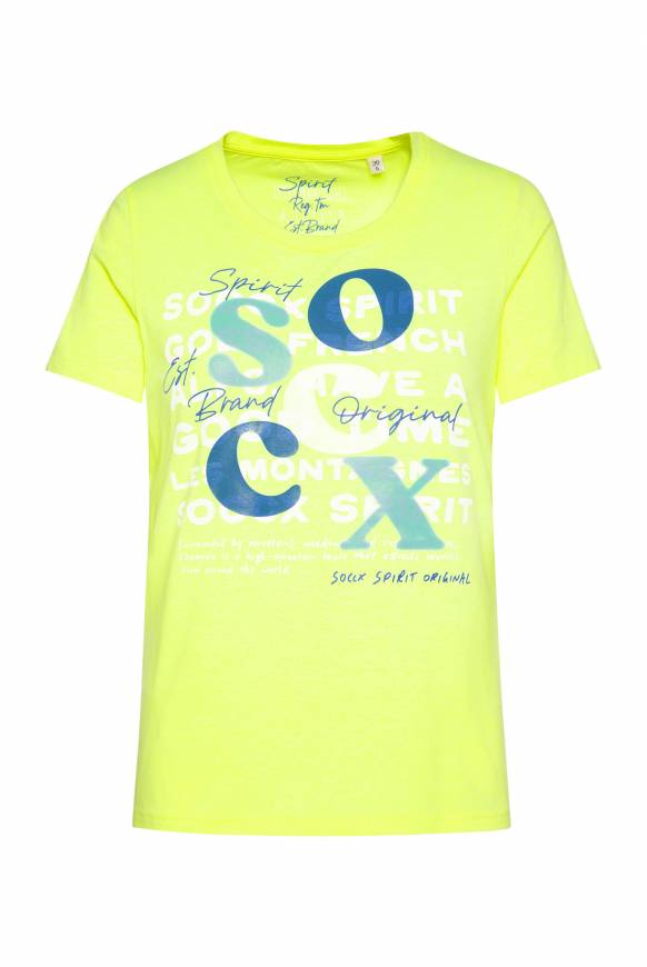 Soccx T-Shirt Mit Rundhalsausschnitt Und Print Yellow Lime