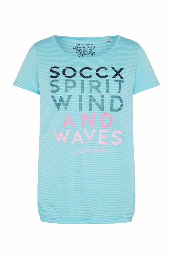Soccx T-Shirt Mit Tonigen Streifen Und Glitter Print Coast Blue