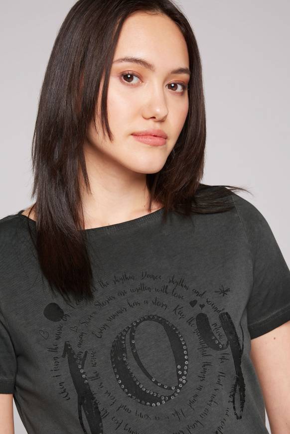 Soccx T-Shirt Mit U-Boot-Ausschnitt Und Artwork Black