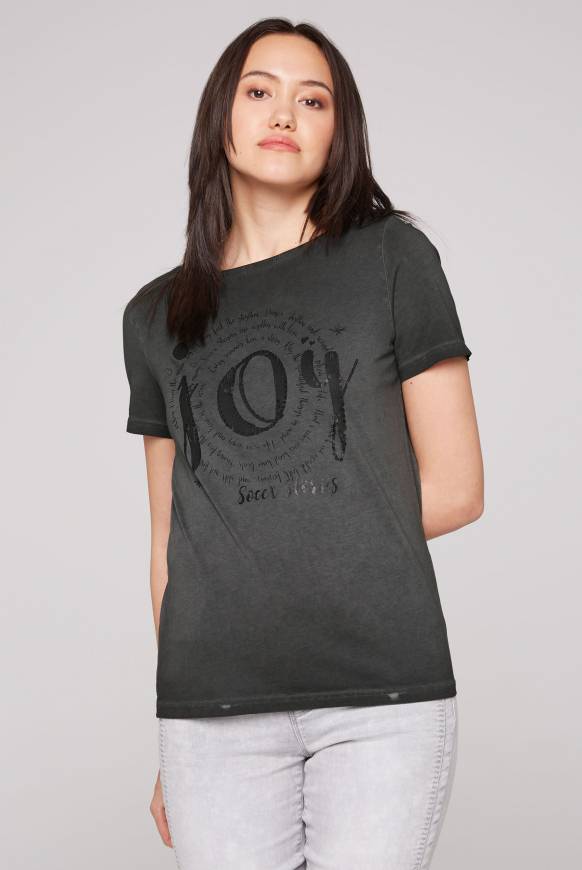 Soccx T-Shirt mit U-Boot-Ausschnitt und Artwork black