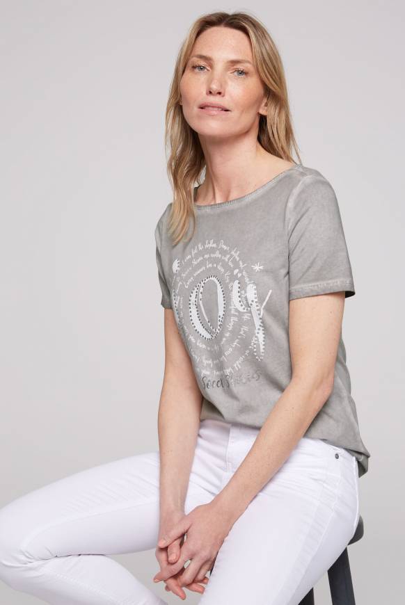 Soccx T-Shirt mit U-Boot-Ausschnitt und Artwork shadow