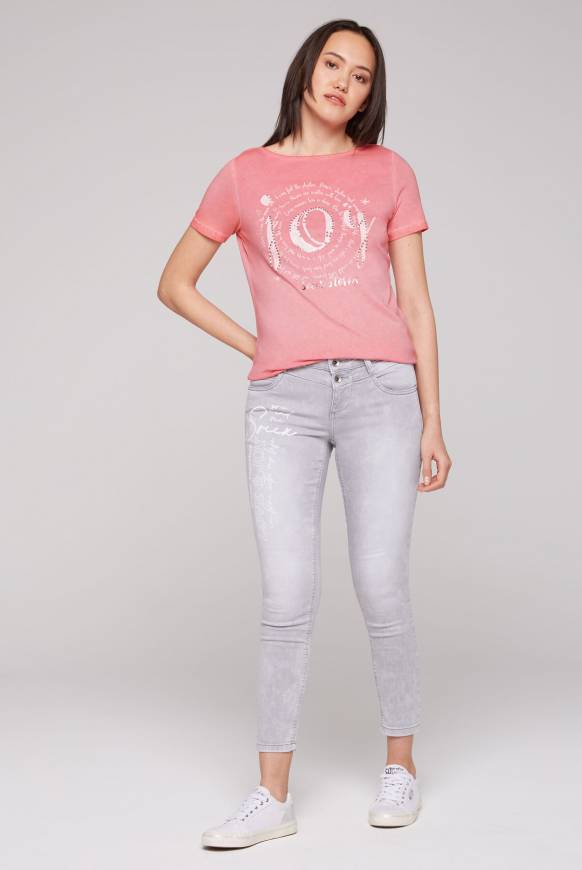 Soccx T-Shirt Mit U-Boot-Ausschnitt Und Artwork Sunrise